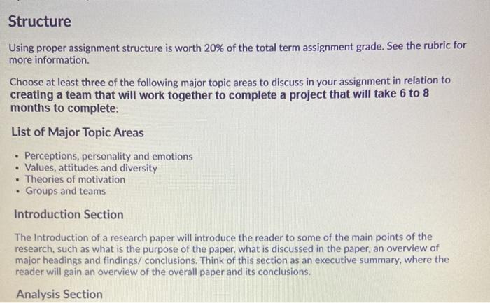 Solved . Structure Using proper assignment structure is | Chegg.com
