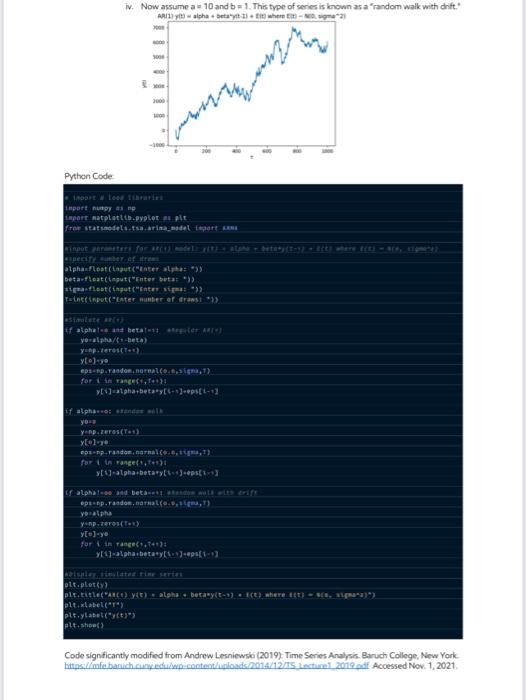 Solved 1. Computer Simulation a Generate a time series t= | Chegg.com