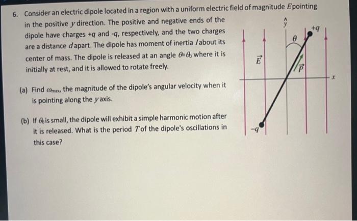 Solved 6. Consider an electric dipole located in a region | Chegg.com