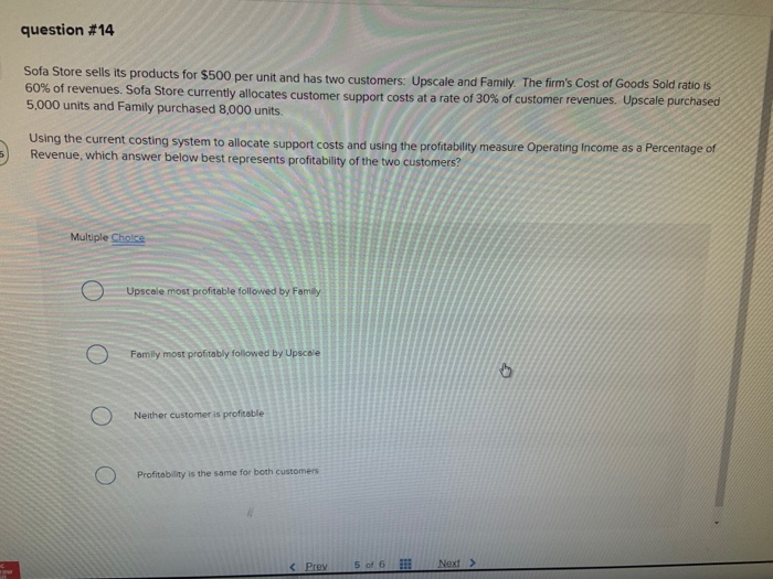 Solved Question #14 Sofa Store Sells Its Products For $500 | Chegg.com