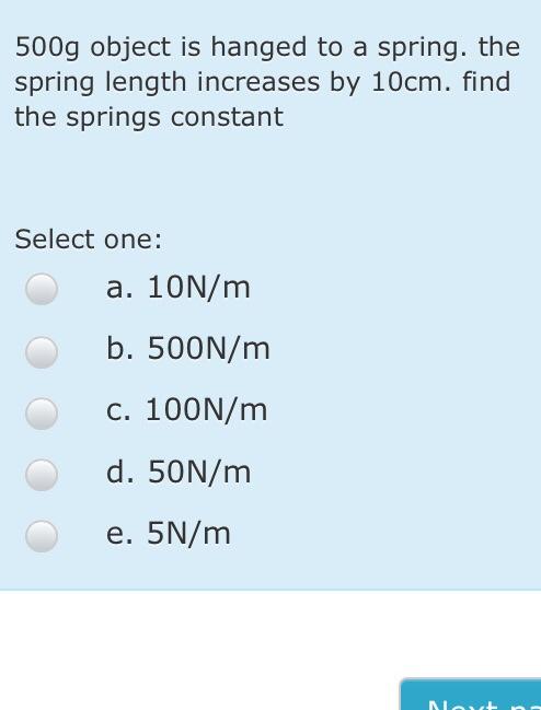Solved 500g object is hanged to a spring. the spring length | Chegg.com