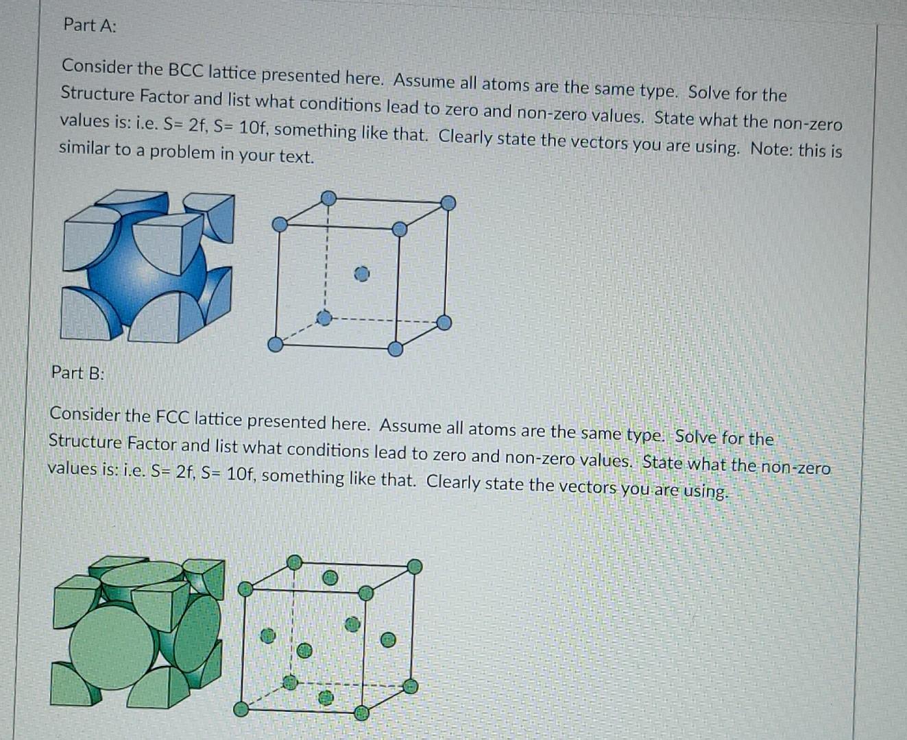 Solved Part A: Consider the BCC lattice presented here. | Chegg.com