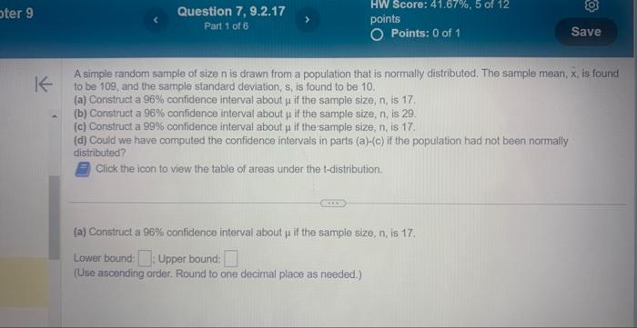 Solved A simple random sample of size n is drawn from a | Chegg.com