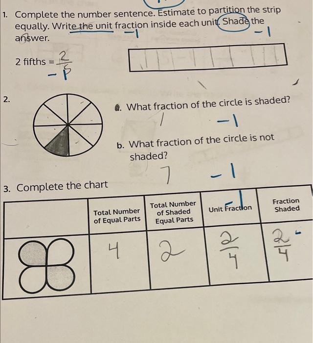 [Solved] 1. Complete the number sentence. Estimate to part