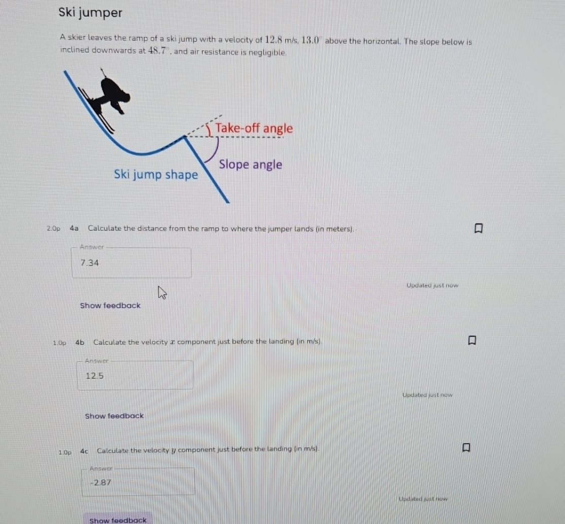 Ski Math Solved Ski jumperA skier leaves the ramp of a ski jump with | Chegg.com