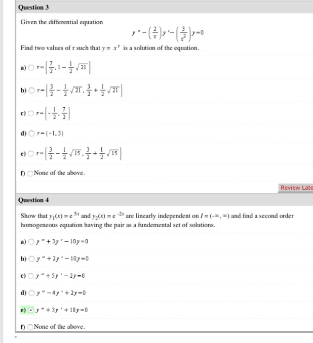 Solved Question 3 Given the differential equation ju- (y)»-( | Chegg.com