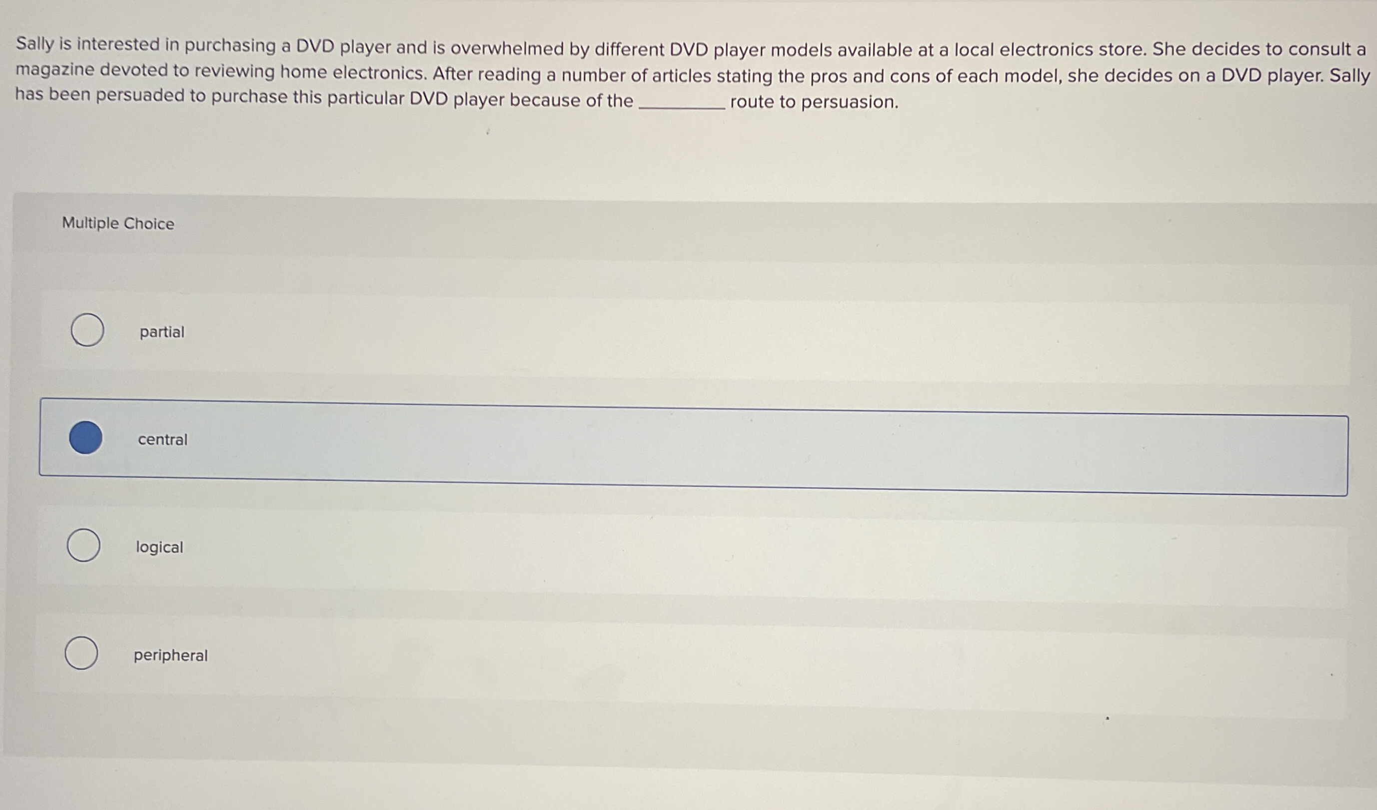 Solved Sally is interested in purchasing a DVD player and is