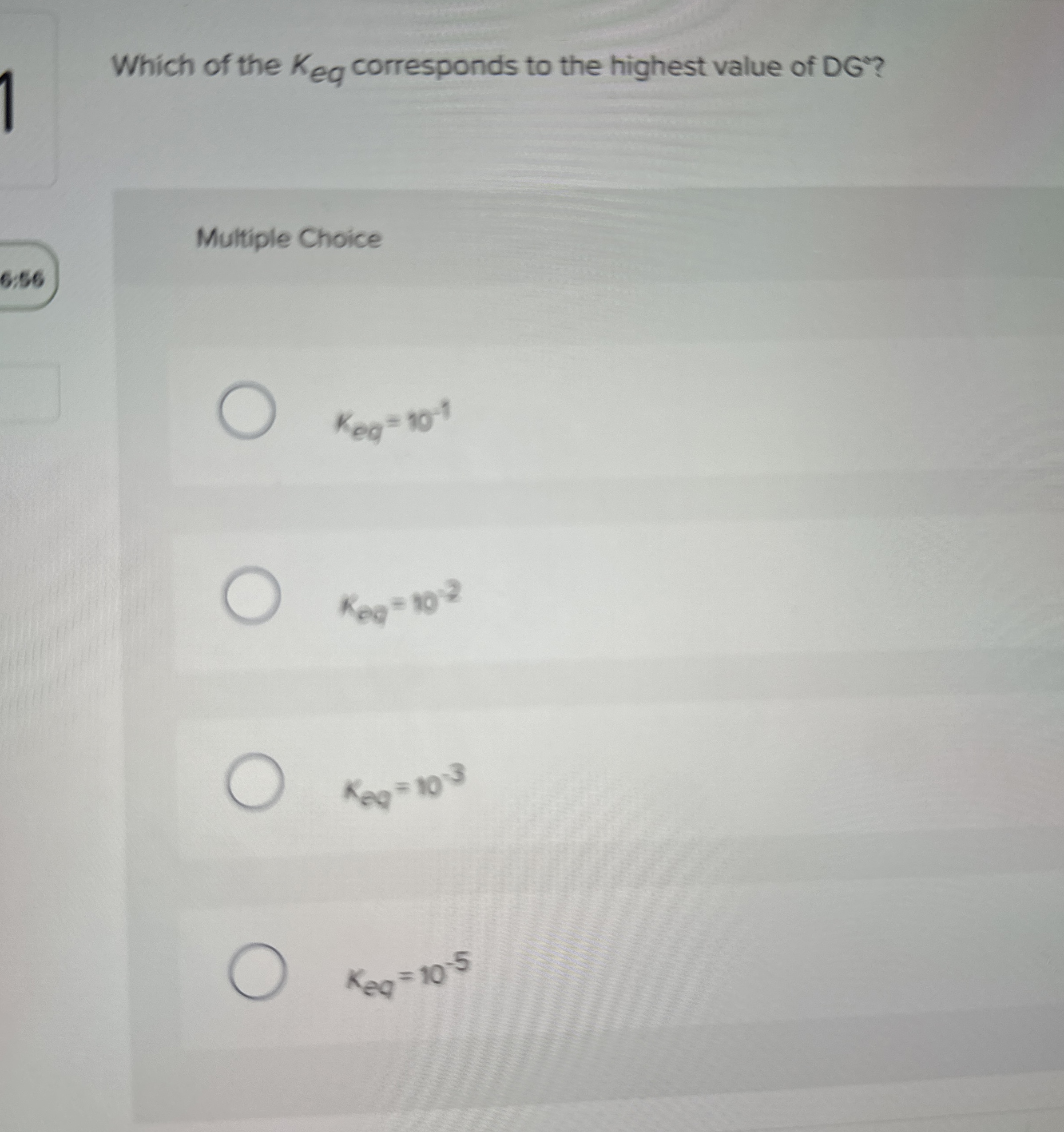 Solved Which of the Keq ﻿corresponds to the highest value of | Chegg.com