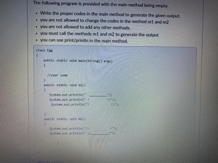 Solved The following program is provided with the main | Chegg.com