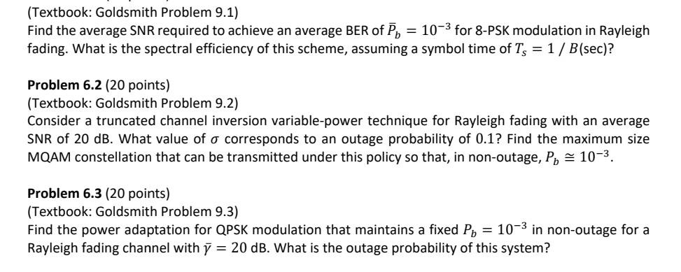 (Textbook: Goldsmith Problem 9.1) Find the average | Chegg.com