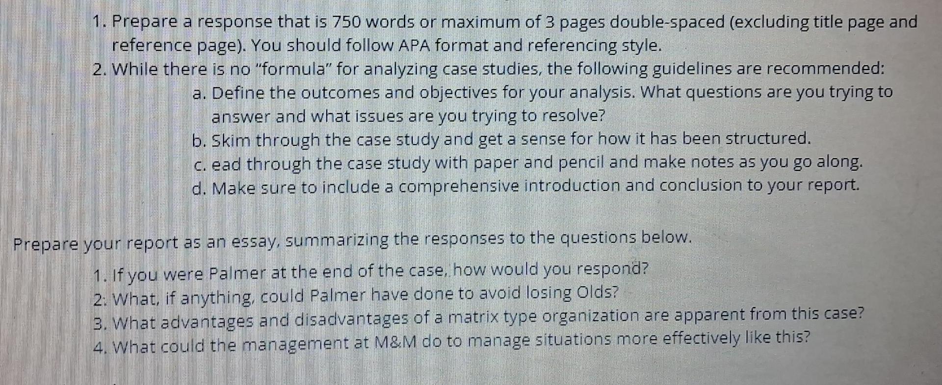 Solved 1. Prepare A Response That Is 750 Words Or Maximum Of | Chegg.com