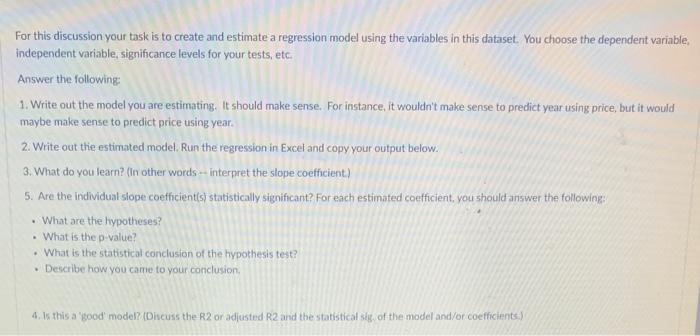 Solved For this discussion your task is to create and | Chegg.com