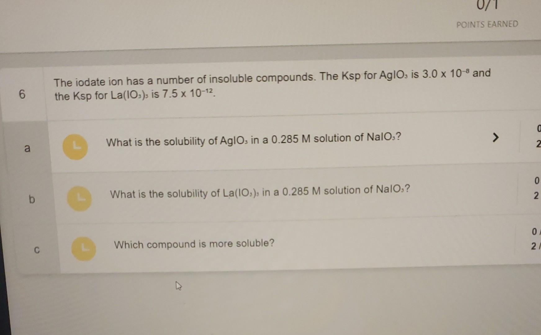 Solved The Iodate Ion Has A Number Of Insoluble Compounds 3282