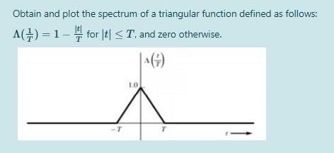 Solved Obtain and plot the spectrum of a triangular function | Chegg.com