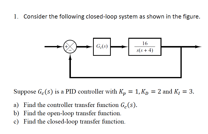 Solved Consider The Following Closed-loop System As Shown In | Chegg.com