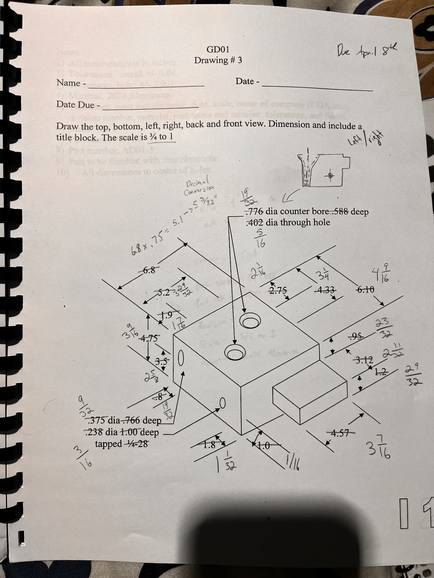 Solved I need help drawing all the sides but the scale is | Chegg.com