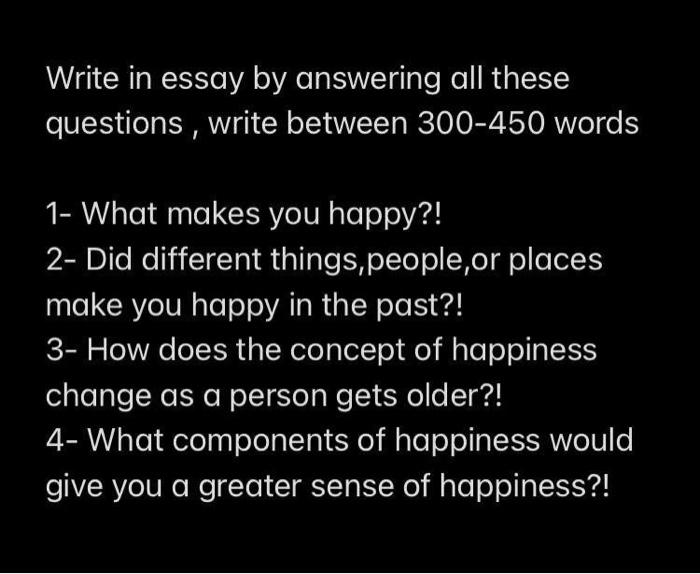 what makes a person happy essay