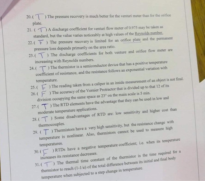 Solved 20. (1 ) The pressure recovery is much better for the | Chegg.com