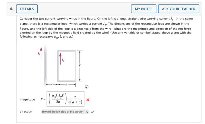 Solved Consider The Two Current-carrying Wires In The | Chegg.com