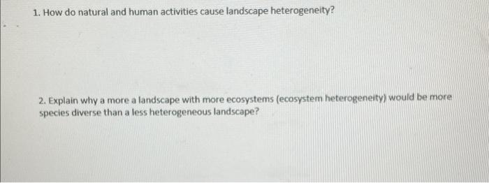 Solved 1. How do natural and human activities cause | Chegg.com
