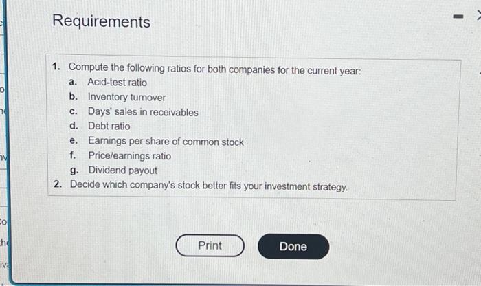 Solved Data Table Selected Income Statement Data For The | Chegg.com