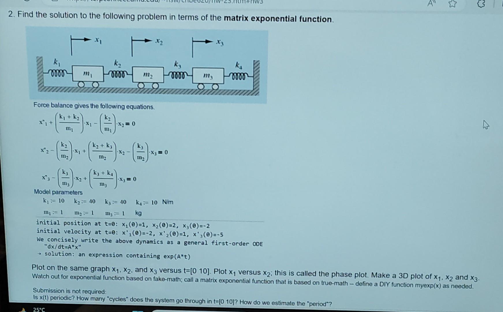 Solved 2. Find the solution to the following problem in | Chegg.com