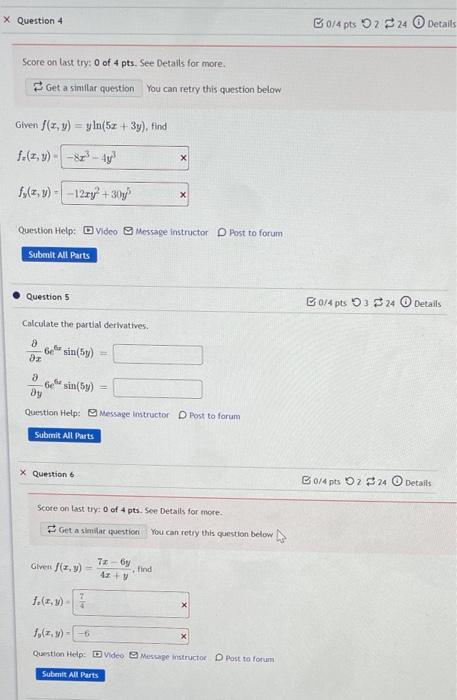 Solved X Question 4 B0/4 pts 224 Details Score on last try: | Chegg.com