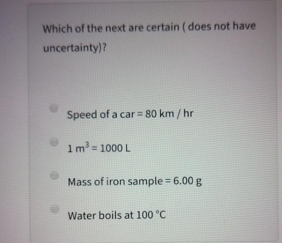 Solved Which Of The Next Are Certain Does Not Have Chegg Com