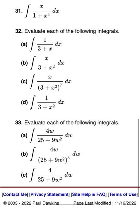 SOLVED: x Find the integral 21 ) dx Nx? + 22 1 Oa 21 2 22x 22 + C b. No  correct answer 1 Nr + 22 + C O c 21 O d. 2 21x? + 22 + € 0 e: 3 4 22 + c