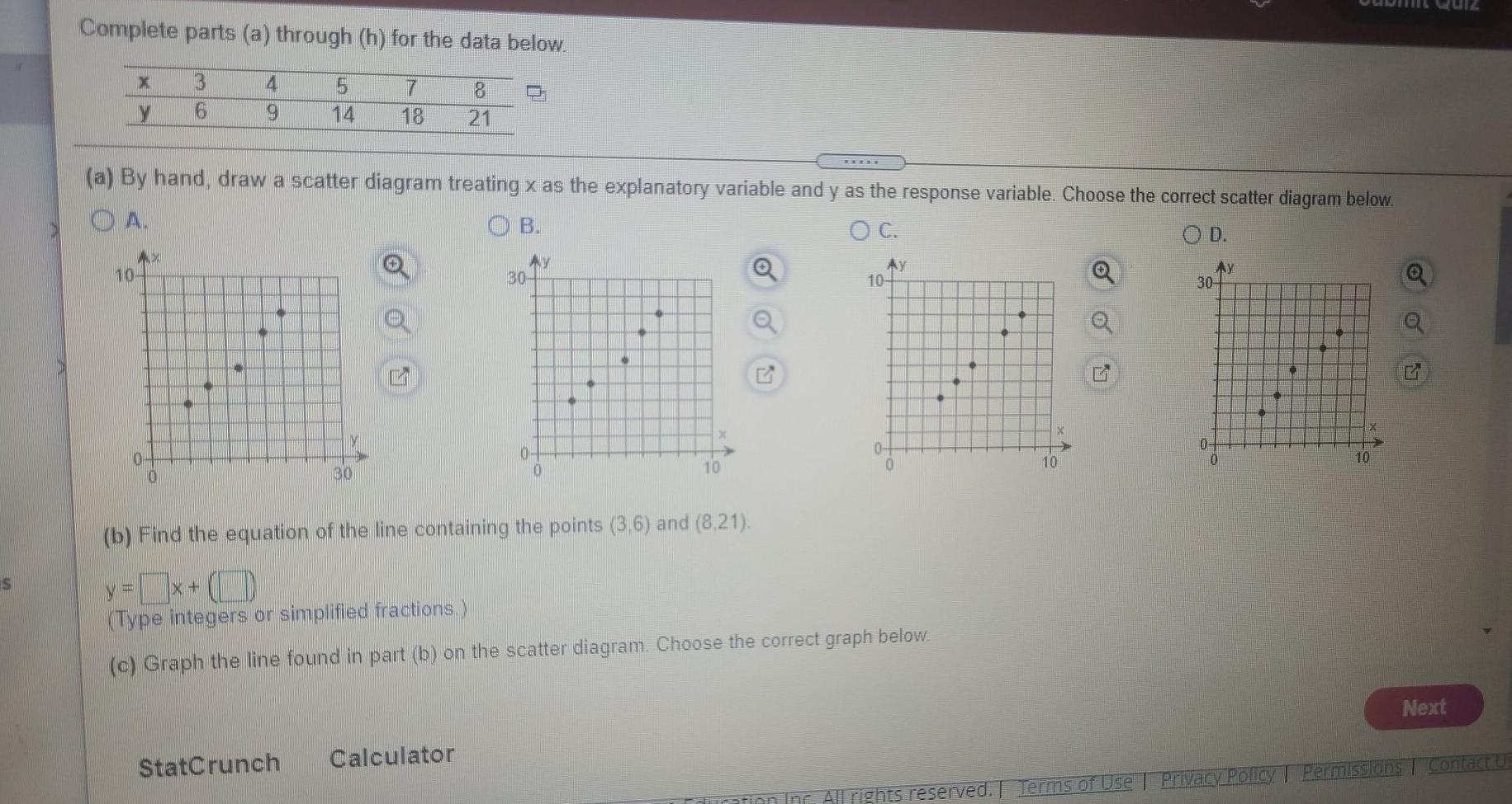 Solved Complete parts (a) through (h) for the data below. X | Chegg.com