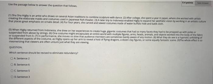 Use the passage below to answer the question that | Chegg.com