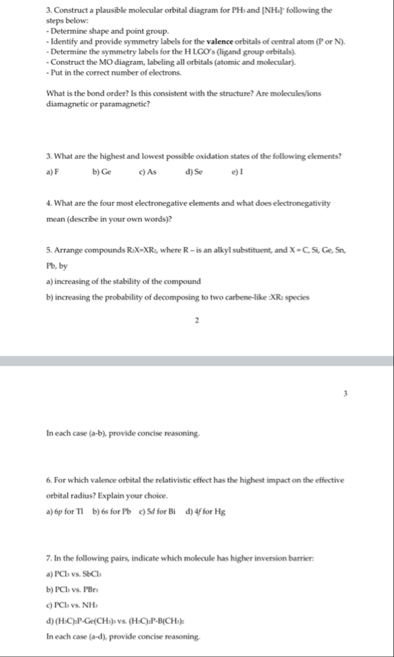 Solved Construct a plausible molecular orbital diagram for | Chegg.com