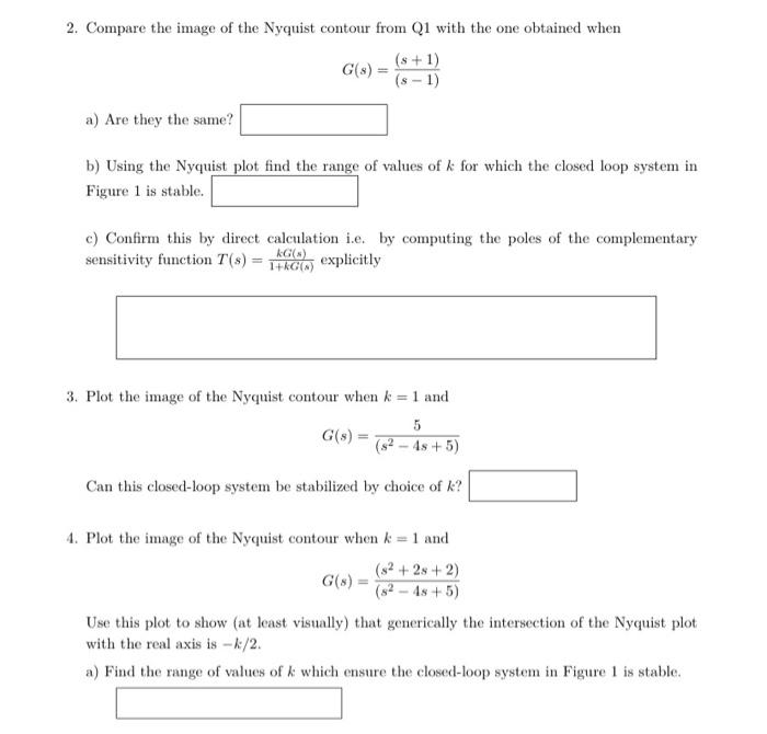 2. Compare the image of the Nyquist contour from Q1