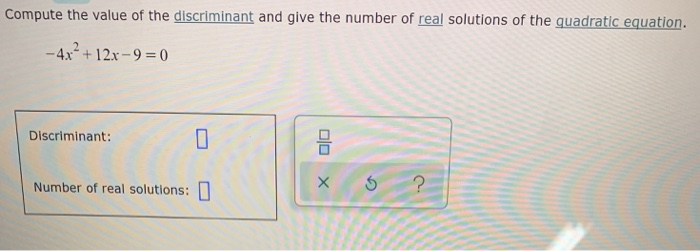 discriminant of a quadratic equation