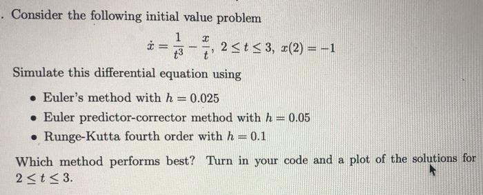 Solved 2 . Consider the following initial value problem 1 2 | Chegg.com