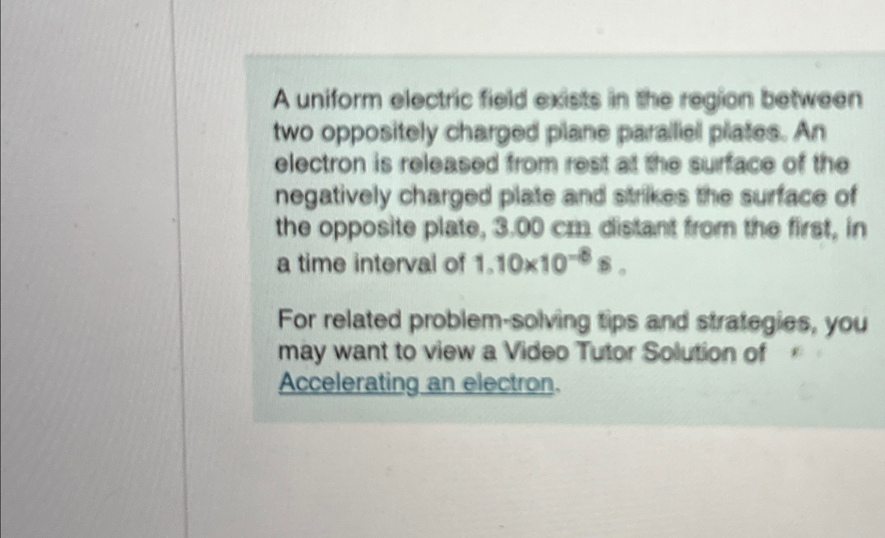 Solved A uniform electric field exists in the region between | Chegg.com