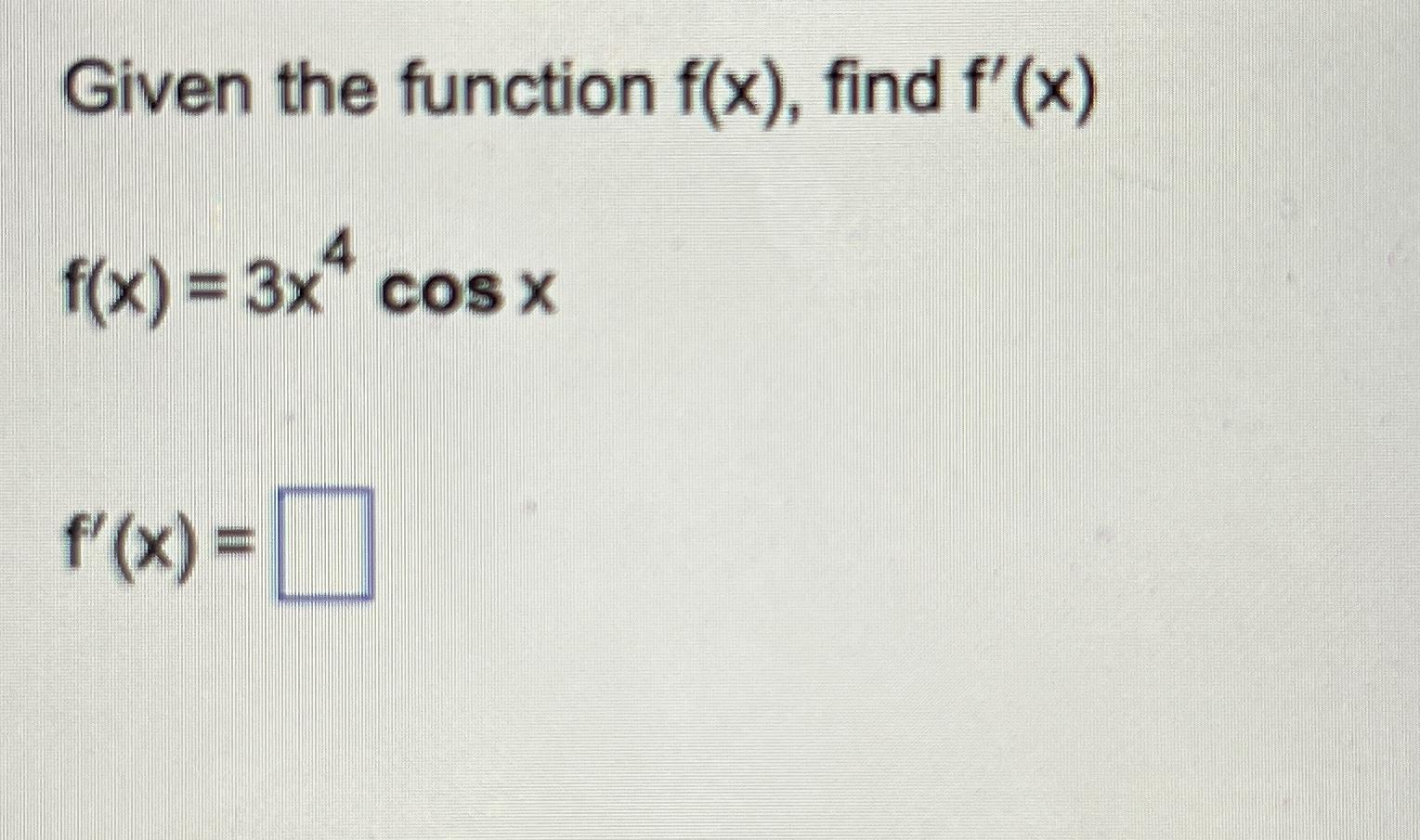 Solved Given the function f(x), ﻿find | Chegg.com