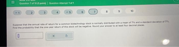 Solved Suppose That The Annual Rate Of Return For A Common 1912