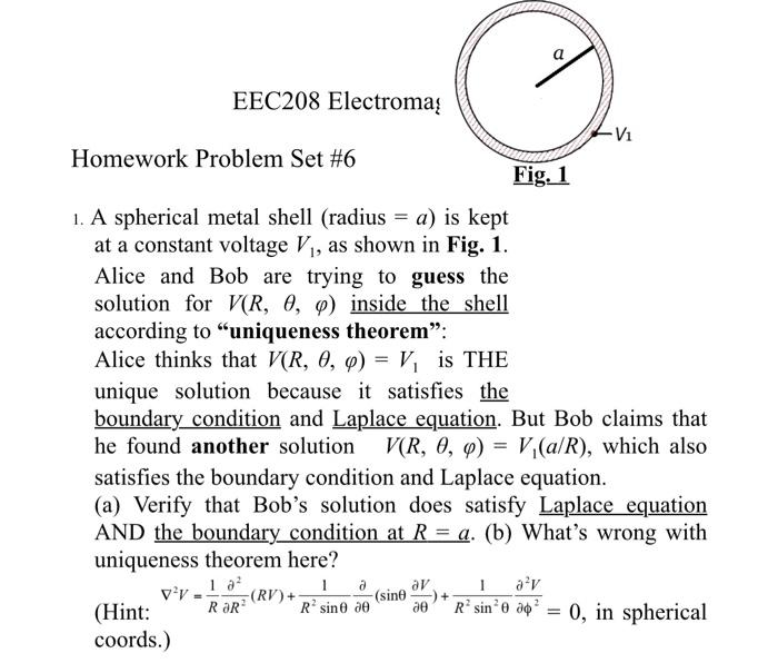 Solved EEC208 Electromą Homework Problem Set 