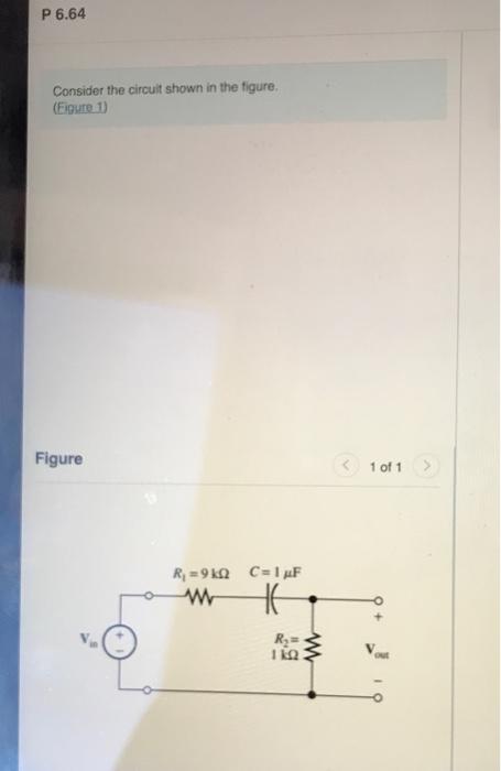 Solved P 6.64 Consider the circuit shown in the figure | Chegg.com