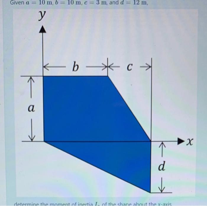 Solved Given A=10 M⋅b=10 M⋅c=3 M. And D=12 M.determine The | Chegg.com