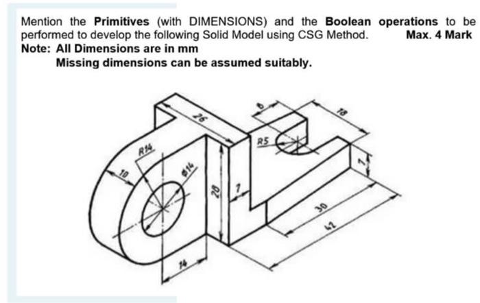 Solved Mention the Primitives (with DIMENSIONS) and the | Chegg.com