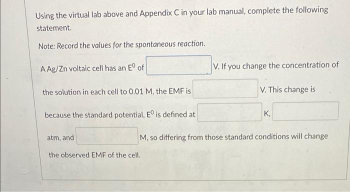 Solved Using the virtual lab above and Appendix C in your | Chegg.com