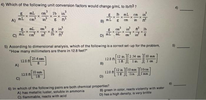 3 Cm X X X Cm 4 Which Of The Following Unit Chegg Com