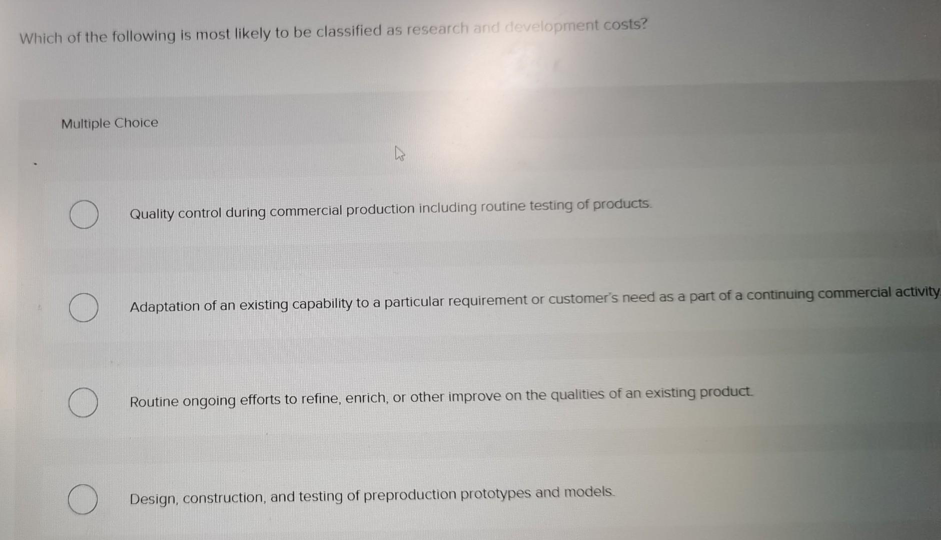 Solved Which of the following is most likely to be | Chegg.com