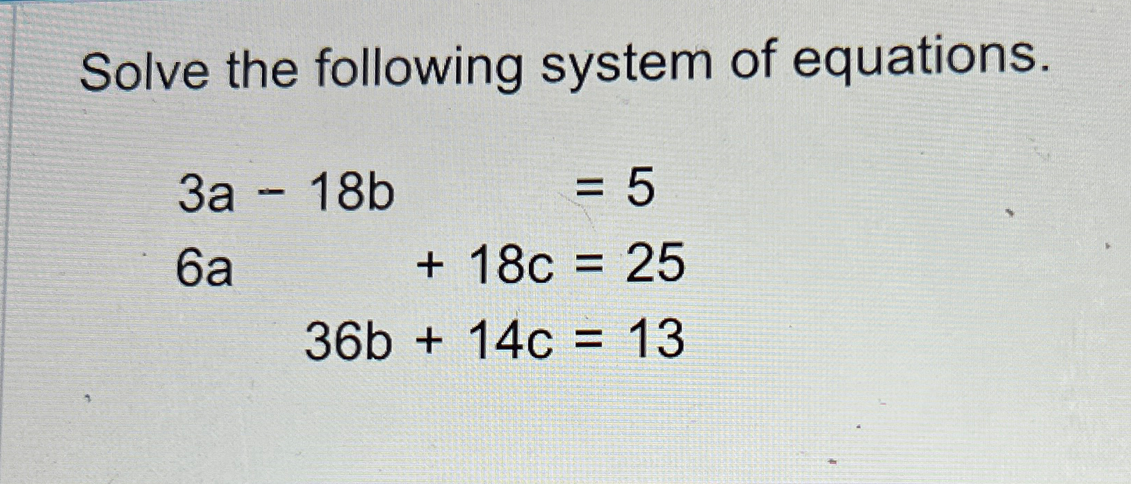 Solved Solve the following system of | Chegg.com