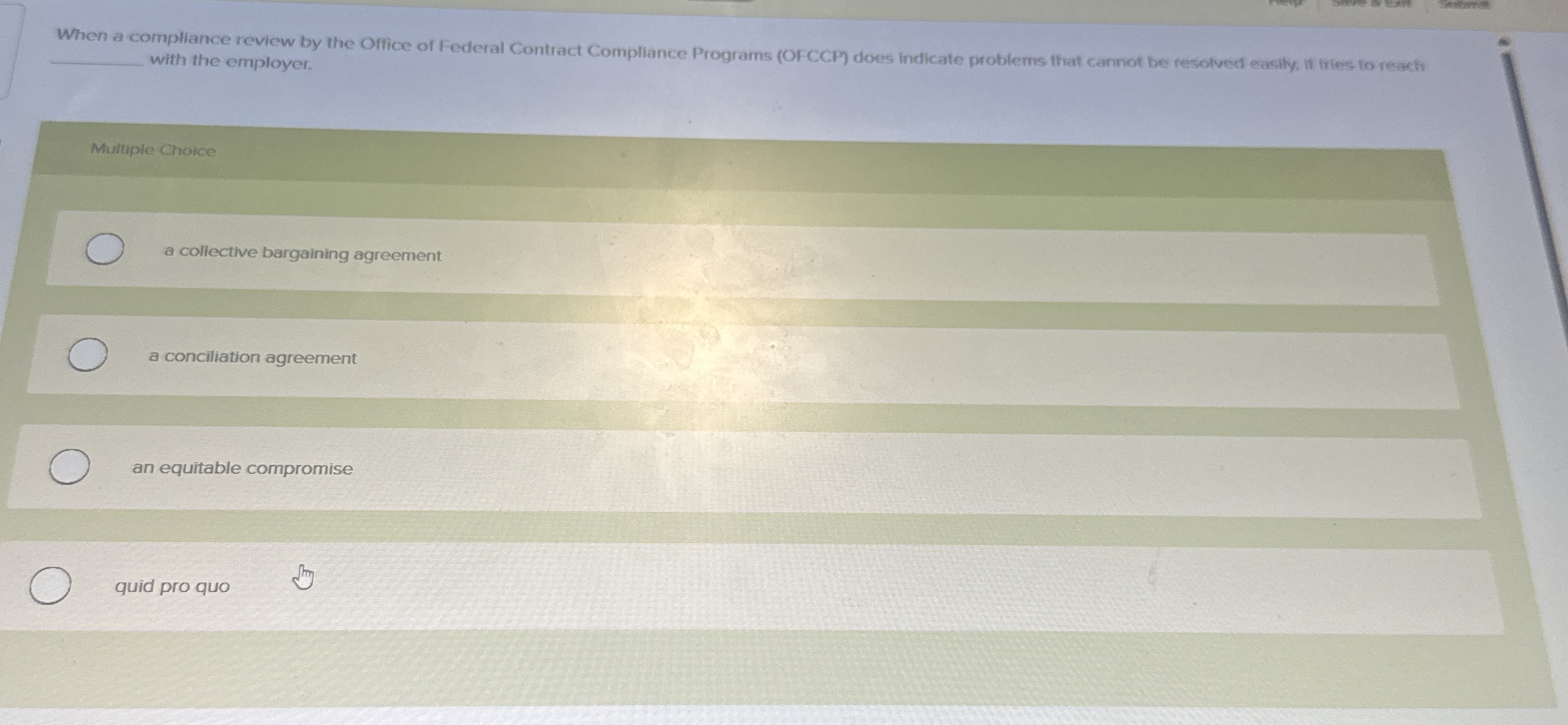 When a compliance review by the Office of Federal | Chegg.com