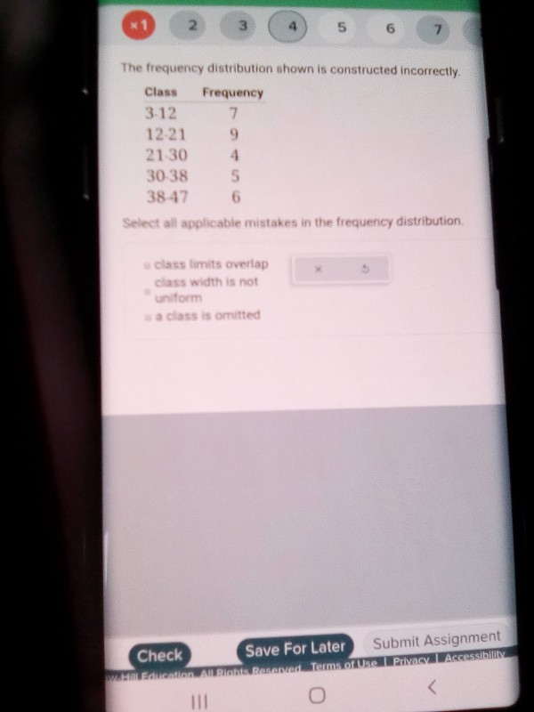 Solved *1 2 3 4 5 7 The frequency distribution shown is