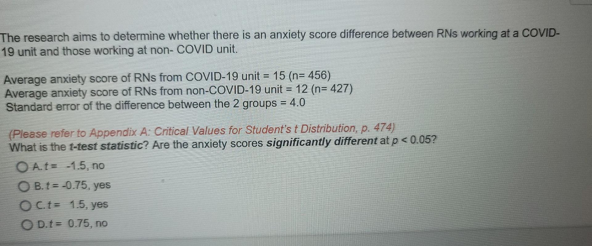 Solved The Research Aims To Determine Whether There Is An | Chegg.com