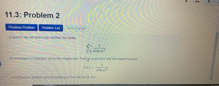Solved 11.3: Problem 2 Previous Problem Problem List Next | Chegg.com